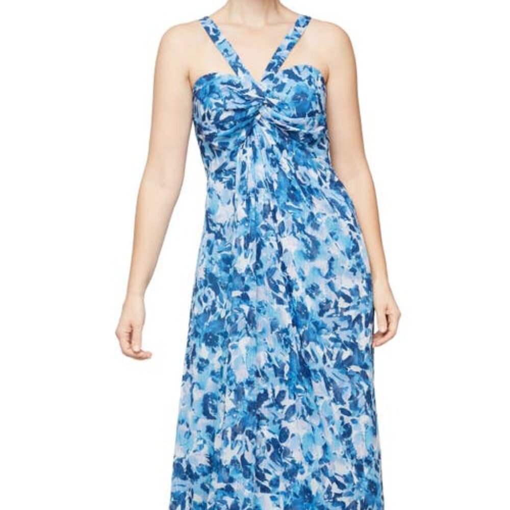 Alex & Eve Women's Floral-Print Halter Gown